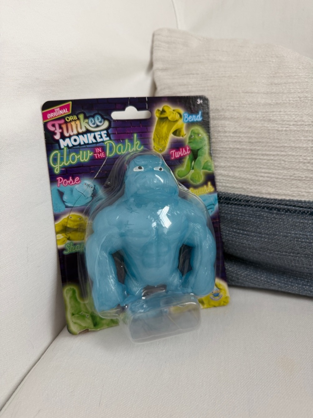 Funkee Monkee Glow-in-the-Dark Blue Stretch Squishy Figure